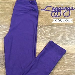 Lularoe Solid Deep Purple Kids Leggings L/Xl